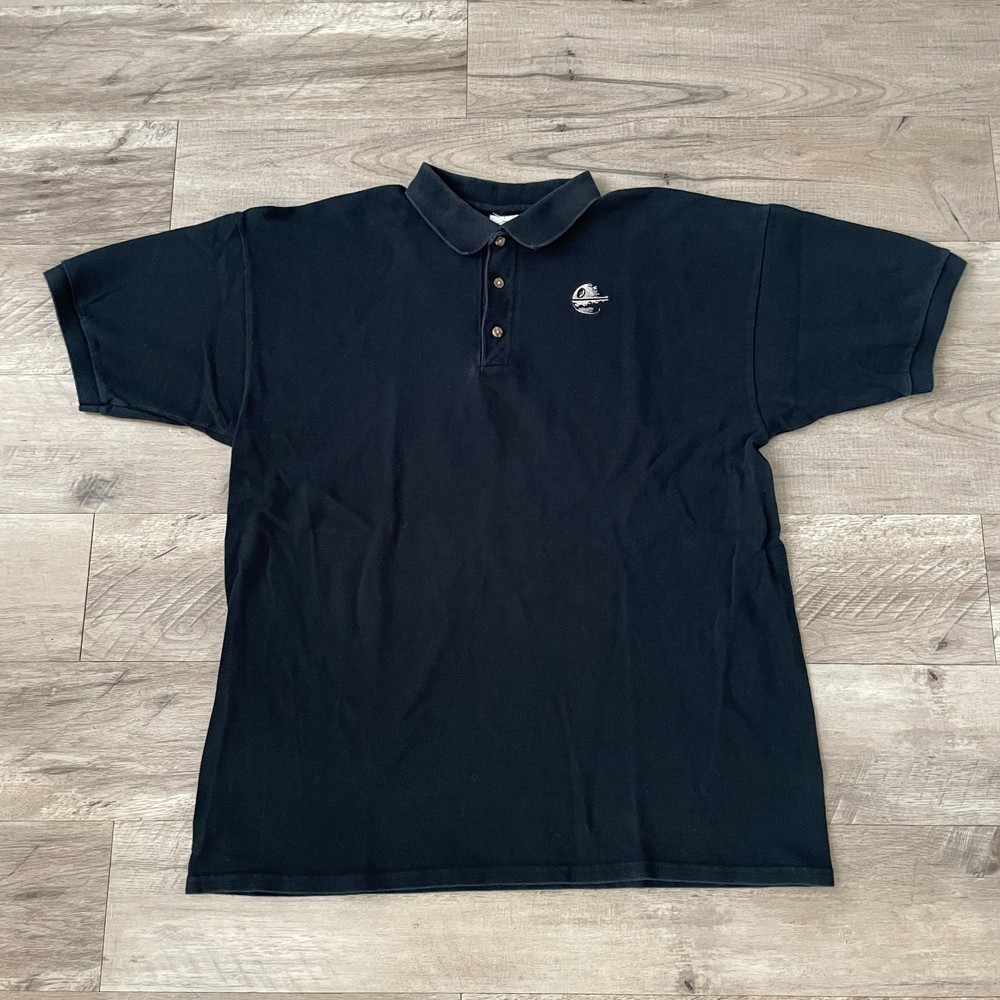Star Wars First Death Star Mens Short-Sleeve Polo Shirt Black Size XL